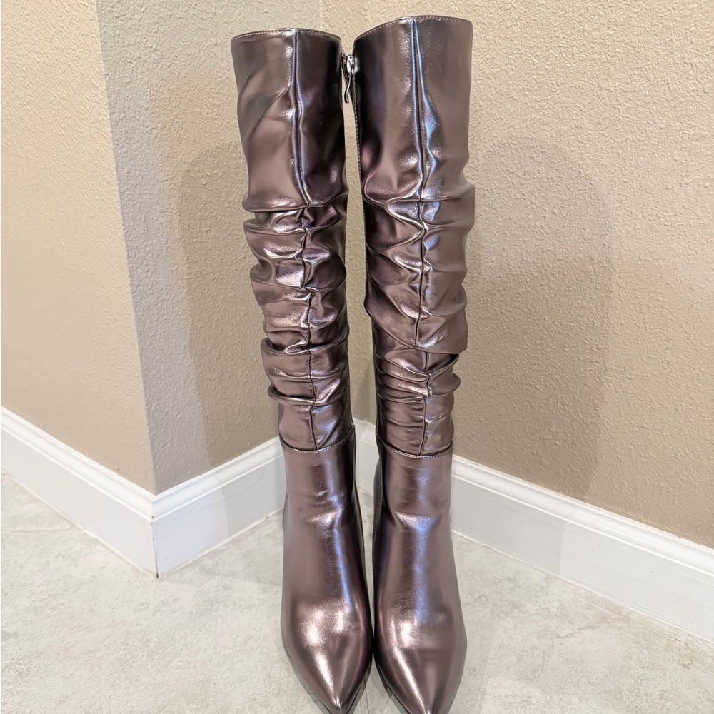 Metallic Heeled Boots